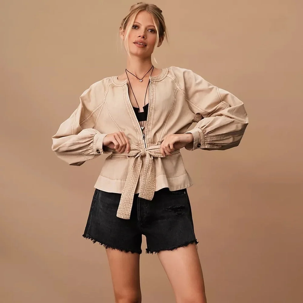 🆕 Anthropologie Belted Utility Jacket Moss Green